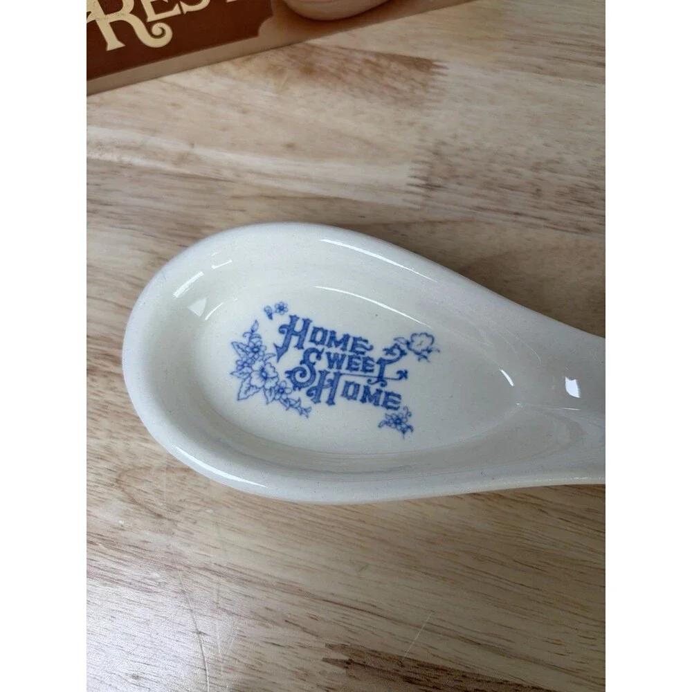 Ceramic Home Sweet Home Spoon Rest Cottagecore New In Box 9”